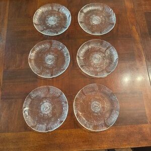 7.5" Arcoroc Fleur Side Salad Dessert Plates Dishes Made in France